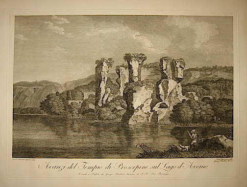 Guerra Domenico Avanzi del Tempio di Proserpine sul Lago d'Averno 1789 Napoli 